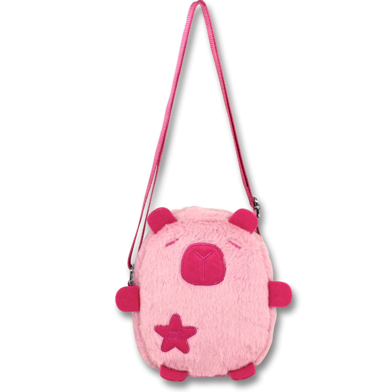 5250 Capybara Pembe Günlük Peluş Çapraz Çanta