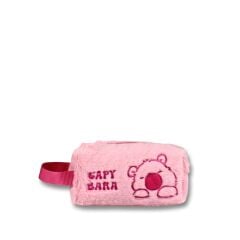 5252 Capybara Pembe  Peluş Büyük Boy Kalem Çantası