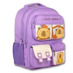 6215 Capybara Lila Çok Cepli Sırt Çantası
